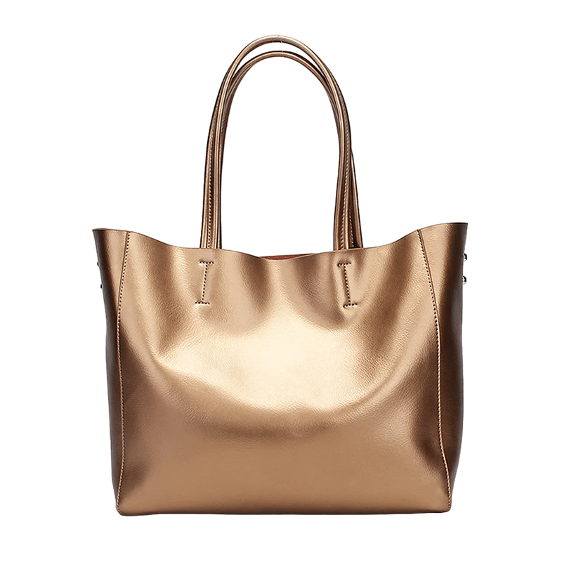 Sac cabas en cuir souple brillant | Nina Sac Doré