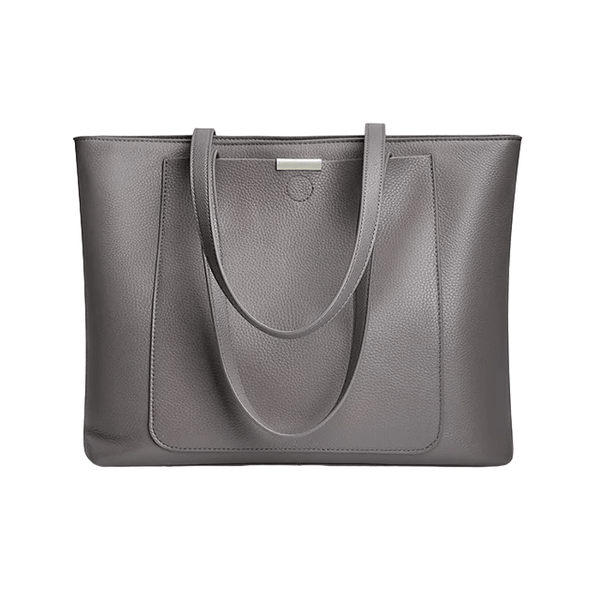 Sac cabas en cuir souple gris | Nina Sac