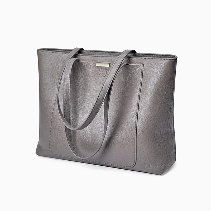 Sac cabas en cuir souple gris | Nina Sac