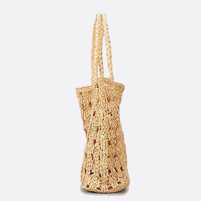 Sac Cabas en Paille avec Motif Crocheté | Nina Sac