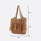 Sac Cabas en Paille Frangé | Nina Sac