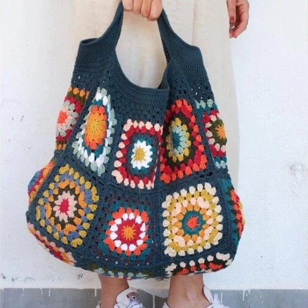 Sac Cabas Femme Crochet Chic "Colorful" | Nina Sac Bleu