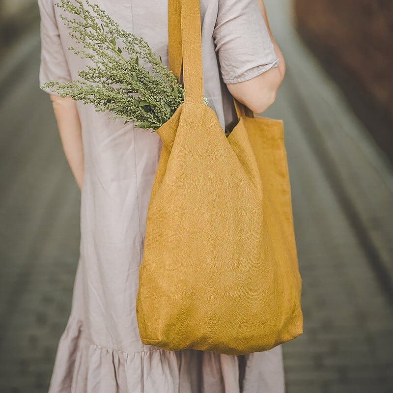 Sac Cabas Femme en Coton à Grande Capacité | Nina Sac Jaune