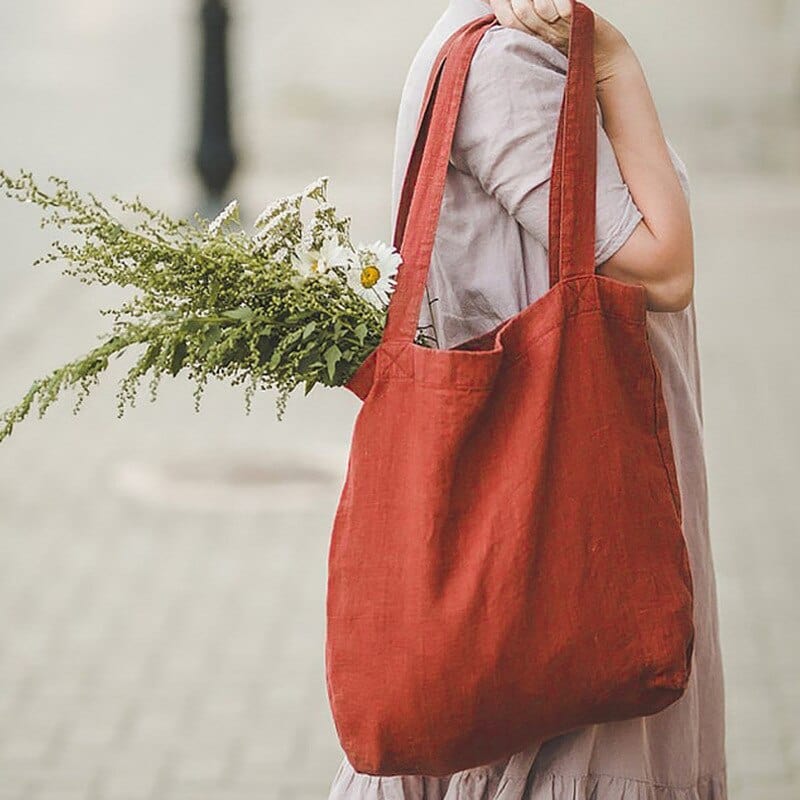 Sac Cabas Femme en Coton à Grande Capacité | Nina Sac Rouge