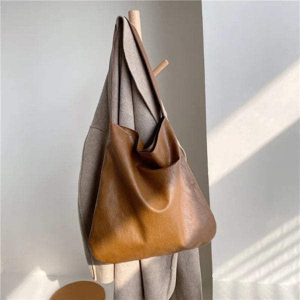 Sac Cabas Femme en Cuir Souple - Élégance Assurée | Nina Sac Marron