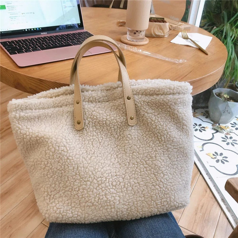 Sac Cabas Femme en Laine Tendance | Nina Sac Beige