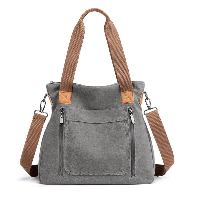 Sac Cabas Femme Épaule en Toile, Chic et Pratique | Nina Sac Gris