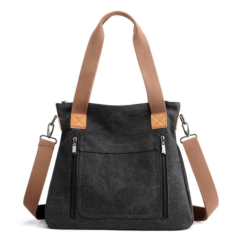 Sac Cabas Femme Épaule en Toile, Chic et Pratique | Nina Sac Noir