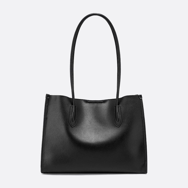 Sac Cabas Grande Anse en Cuir de Qualité | Nina Sac Noir