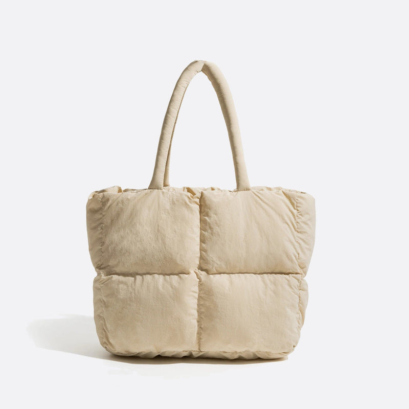 Sac Cabas Matelassé Nylon Chic | Nina Sac Beige