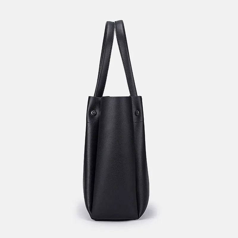 Sac Cabas Noir en Cuir | Nina Sac