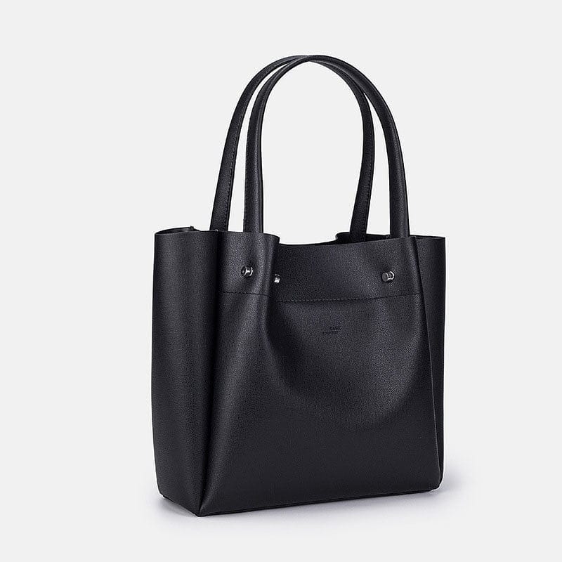 Sac Cabas Noir en Cuir | Nina Sac