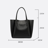 Sac Cabas Noir en Cuir | Nina Sac