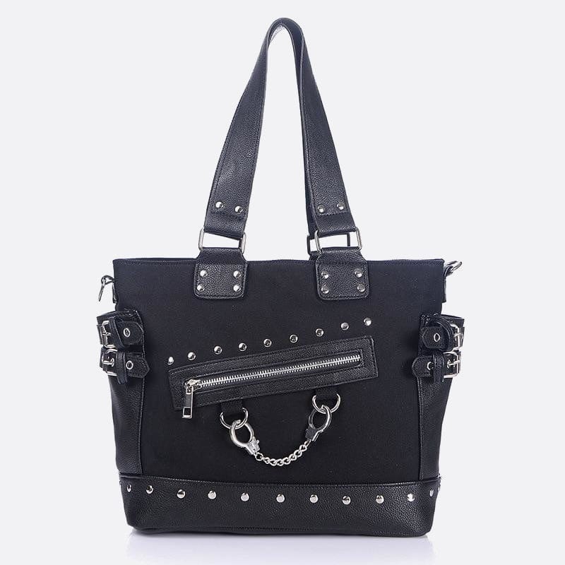 Sac Cabas Noir en Toile Rock'n'Roll | Nina Sac