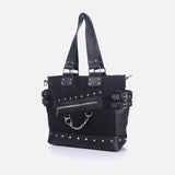 Sac Cabas Noir en Toile Rock'n'Roll | Nina Sac