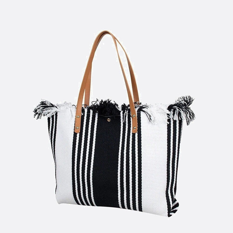 Sac Cabas Noir et Blanc - Toile Premium | Nina Sac