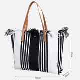 Sac Cabas Noir et Blanc - Toile Premium | Nina Sac