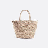 Sac Cabas Panier en Osier - Élégance avec Pompon | Nina Sac