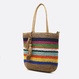 Sac Cabas Rayé en Paille - Style Estival Chic | Nina Sac