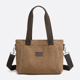 Sac Cabas Rectangulaire Toile Zip Pensé Stylish | Nina Sac Camel