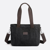 Sac Cabas Rectangulaire Toile Zip Pensé Stylish | Nina Sac Noir