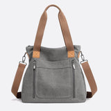 Sac Cabas Toile Multi-Poches | Nina Sac Gris