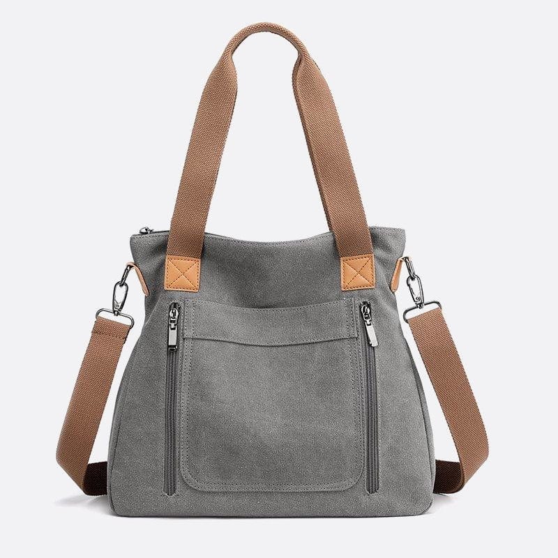 Sac Cabas Toile Multi-Poches | Nina Sac Gris