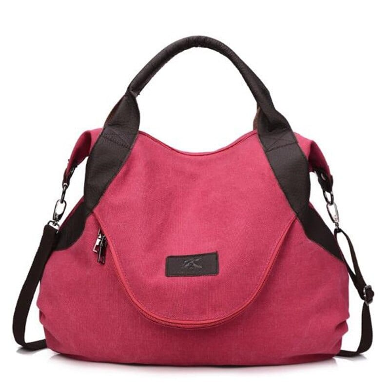 Sac Cabas Toile Multipoches Etudiante | Nina Sac Rose