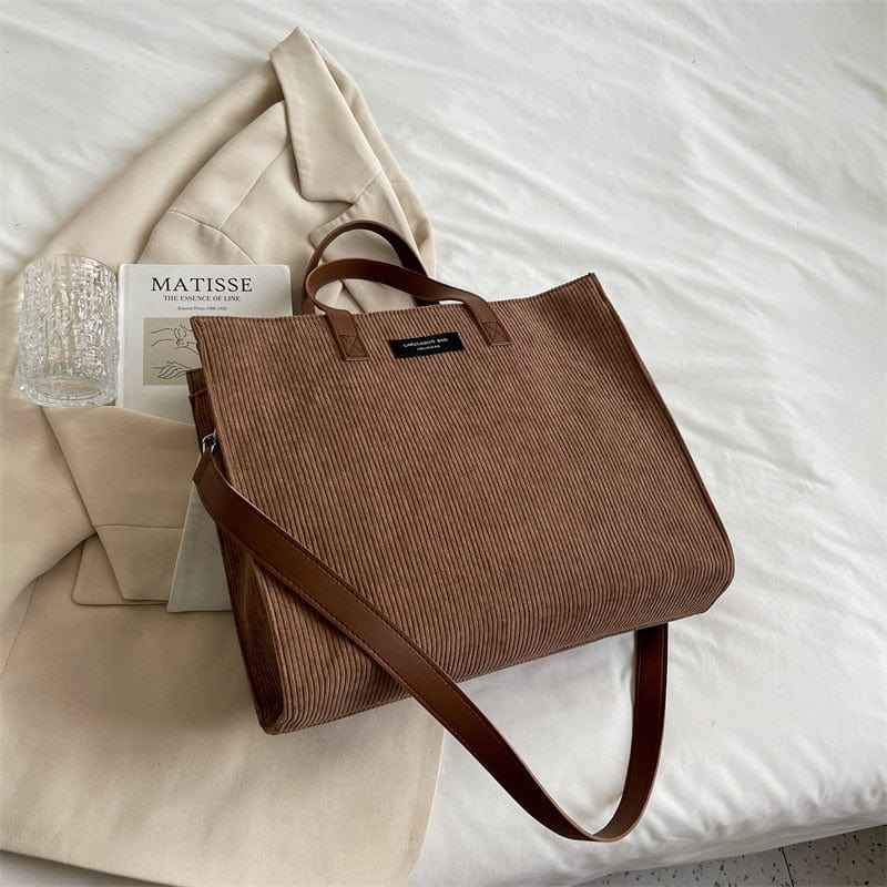 Sac Cabas Velours Sovera | Nina Sac Marron