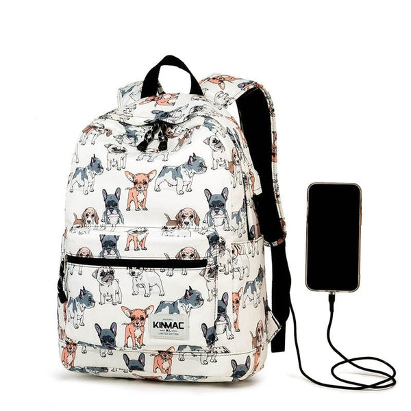 Sac Cartable Femme Étudiante à Motifs Imprimés - Style Étudiant | Nina Sac
