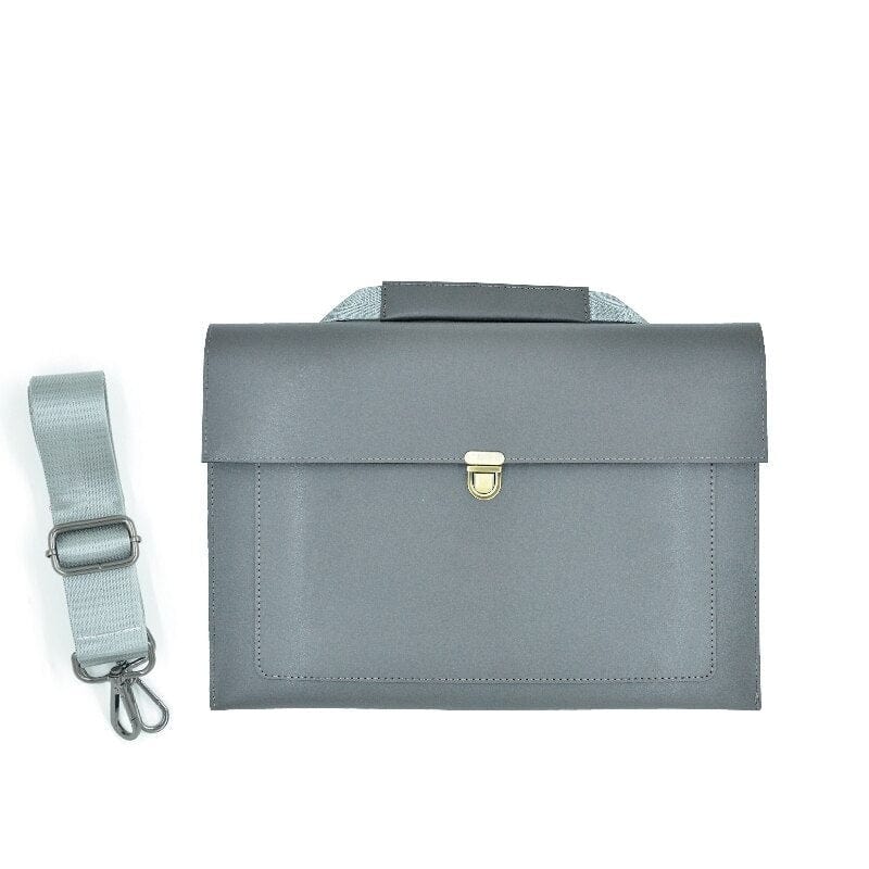 Sac Cartable Femme pour Enseignante en Cuir | Nina Sac Gris / 13 pouces