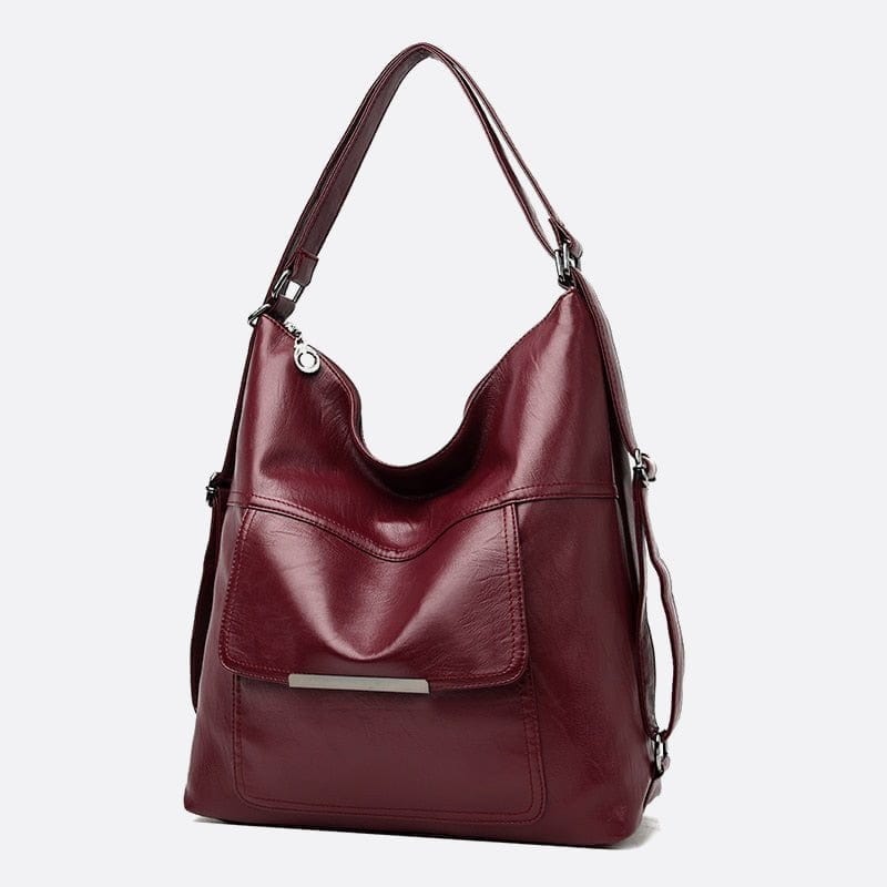 Sac Convertible Cuir : Épaule ➡️ Dos | Nina Sac Bordeaux