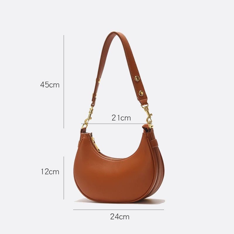 Sac d'Épaule Demi-Lune en Cuir - Style Élégant | Nina Sac