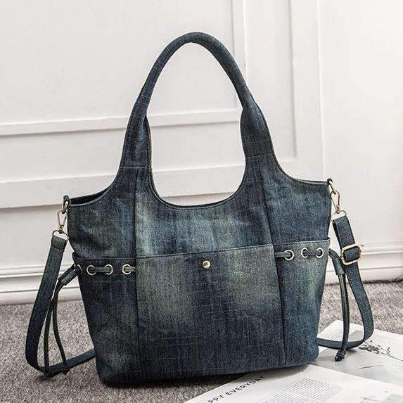 Sac d'Épaule en Jean - Style denim renouvelé | Nina Sac Bleu marine