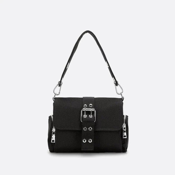Sac d'Épaule en Nylon Noir - Élégance Urbaine | Nina Sac