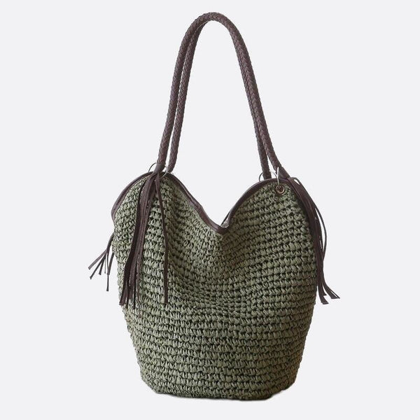 Sac d'Épaule en Paille avec StyleRefreshLayout | Nina Sac Vert