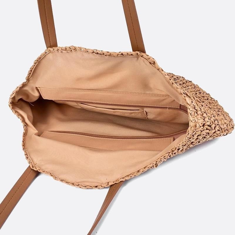 Sac d'Épaule en Paille Circulaire colorée | Nina Sac