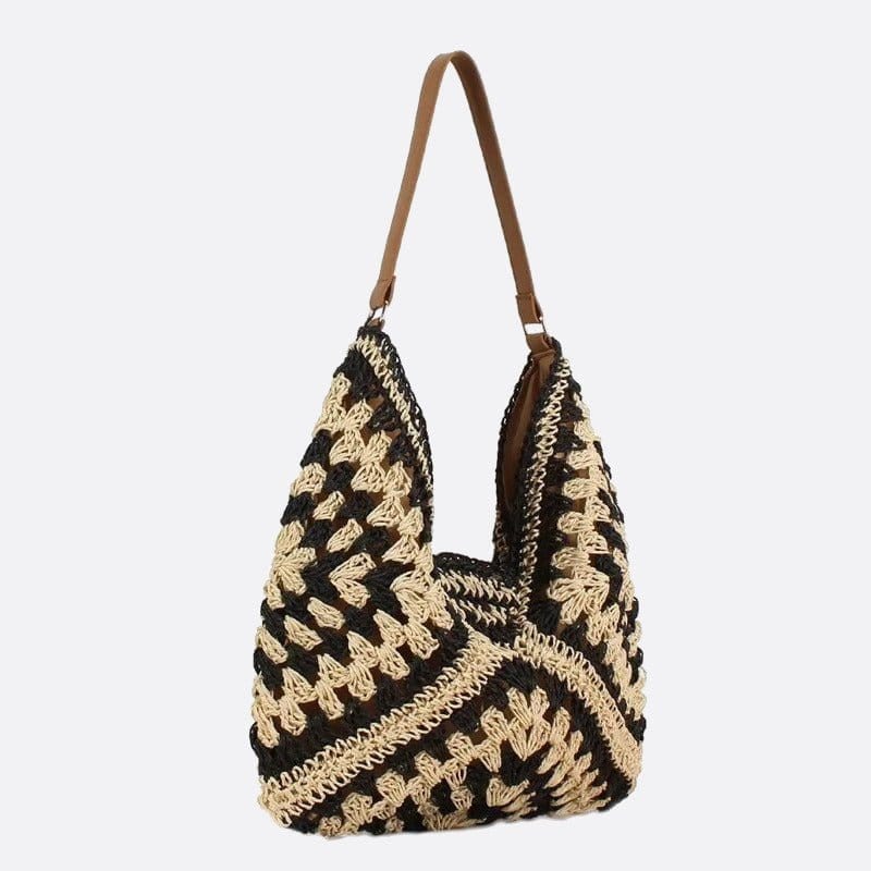 Sac d'Épaule en Paille Crocheté | Nina Sac