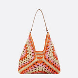 Sac d'Épaule en Paille Crocheté | Nina Sac Orange