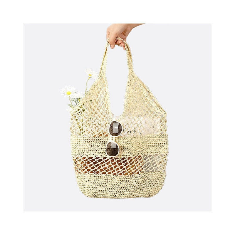 Sac d'Épaule en Paille Crochetée | Nina Sac