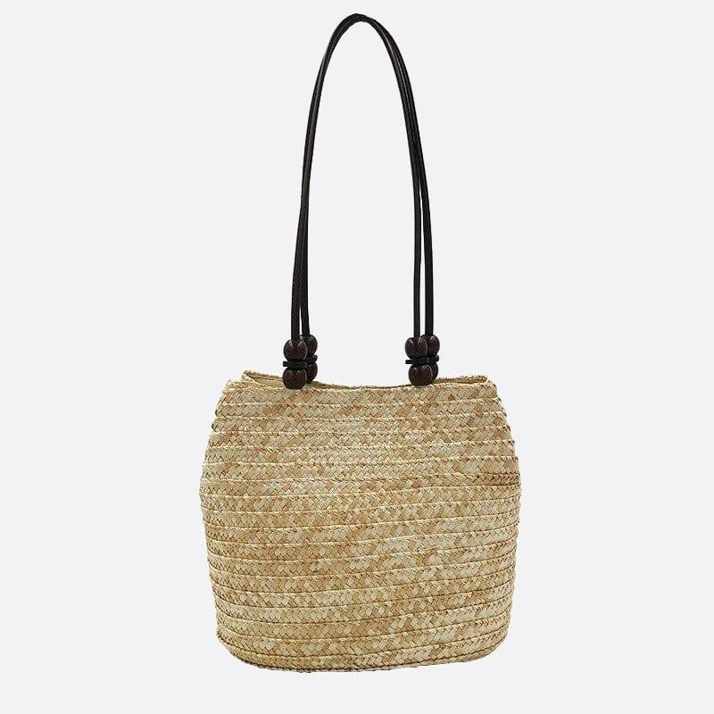 Sac d'Épaule en Paille Perlestylée | Nina Sac Beige