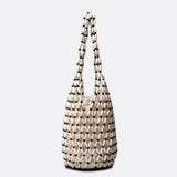 Sac d'Épaule en Perles de Bois - Élégance Naturelle | Nina Sac Blanc