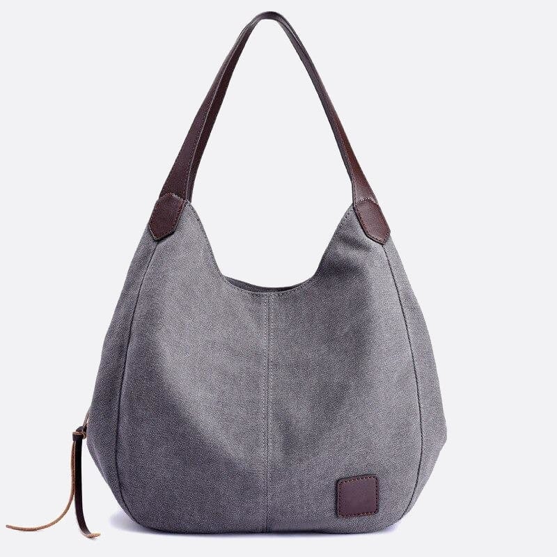 Sac d'Épaule en Toile Stylé | Nina Sac Gris