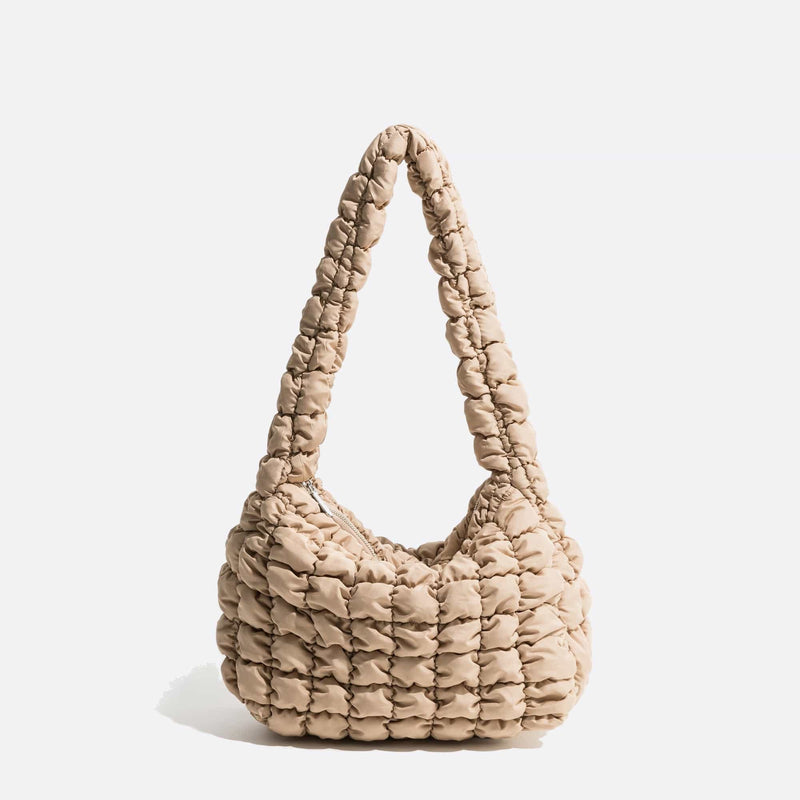 Sac d'Épaule Luxueux Matelassé | Nina Sac Beige