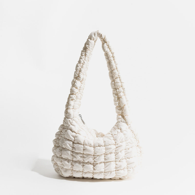 Sac d'Épaule Luxueux Matelassé | Nina Sac Blanc