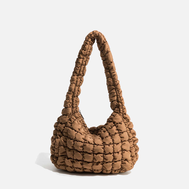 Sac d'Épaule Luxueux Matelassé | Nina Sac Marron clair