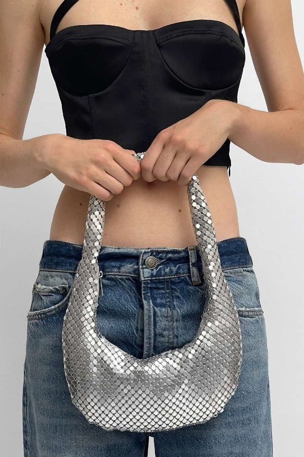 Sac d'épaule métallique pailleté | Nina Sac
