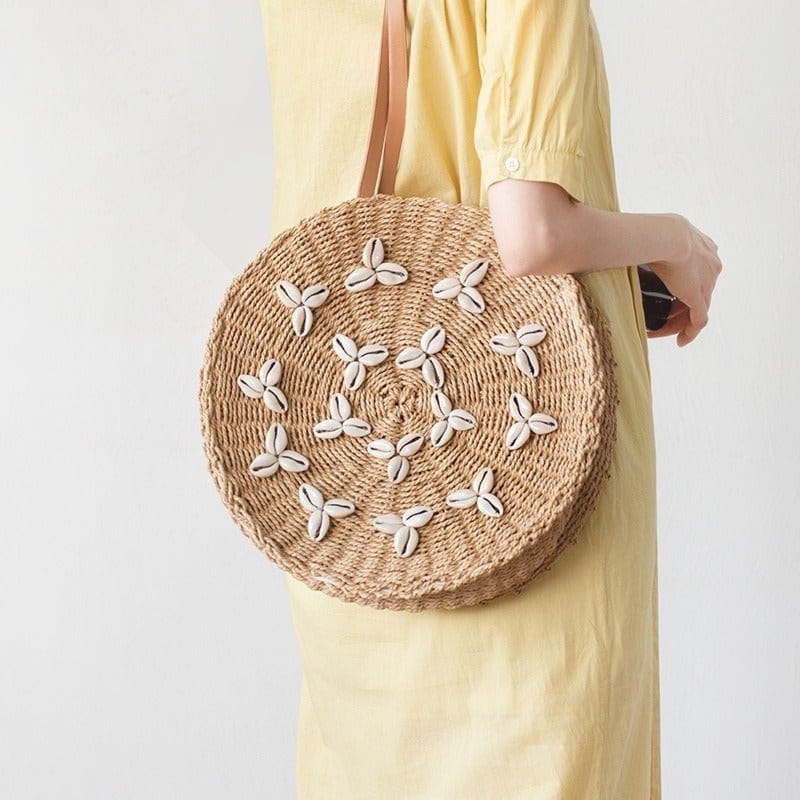 Sac d'Épaule Rond en Corde et Coquillage | Nina Sac