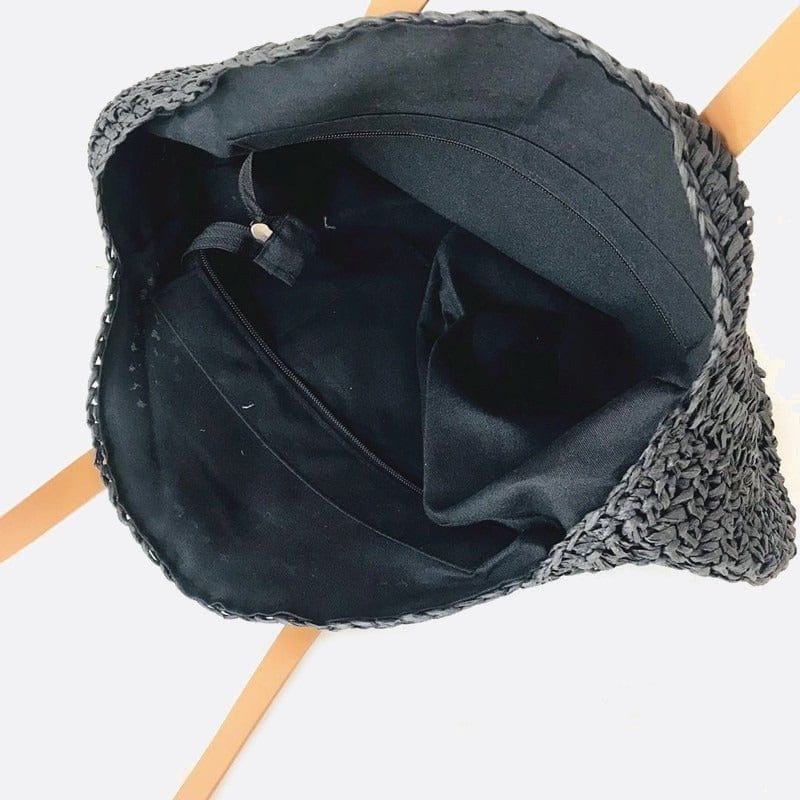 Sac d'Épaule Rond Paille Chic | Nina Sac