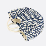 Sac de Paille Nautique en Bleu et Blanc | Nina Sac